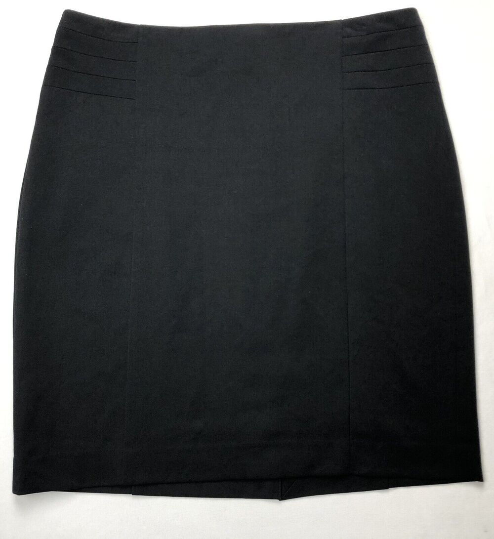 The Limited Pencil Skirt Women 14 Black Lined Viscose Blend Stretch Career Work